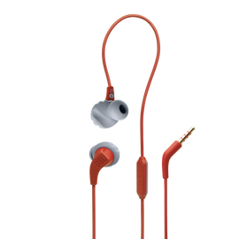 JBL Endurance Run 2 Wired - Coral - Waterproof Wired Sports In-Ear Headphones - Hero